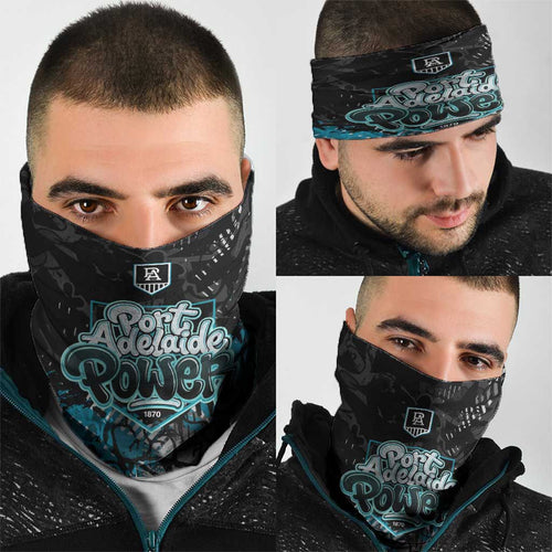 Port Adelaide Power Neck Gaiter Urban Graffiti Street Art - Bold Abstract Spray Paint