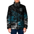 Port Adelaide Power Padded Jacket Urban Graffiti Street Art - Bold Abstract Spray Paint