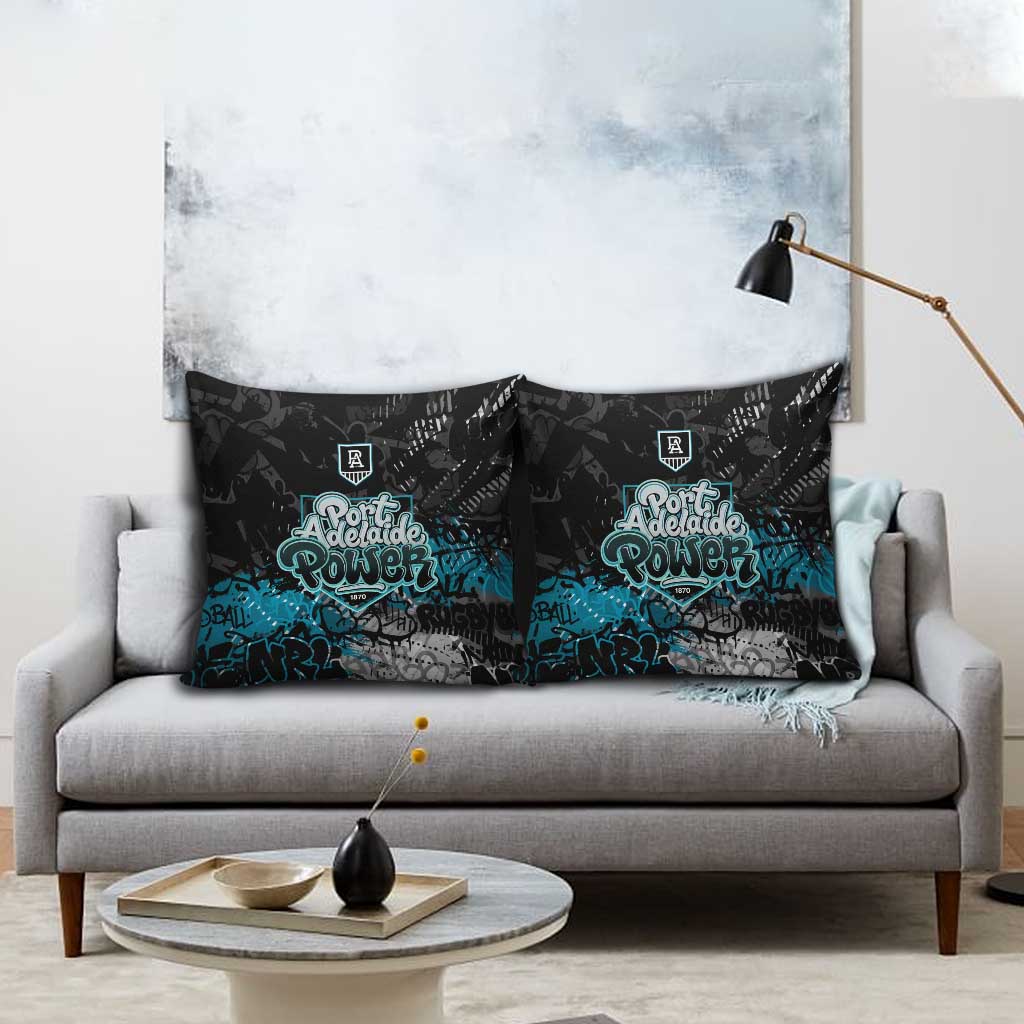 Port Adelaide Power Pillow Cover Urban Graffiti Street Art - Bold Abstract Spray Paint