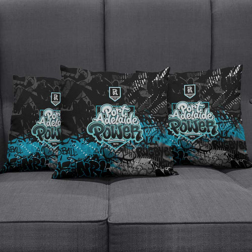 Port Adelaide Power Pillow Cover Urban Graffiti Street Art - Bold Abstract Spray Paint