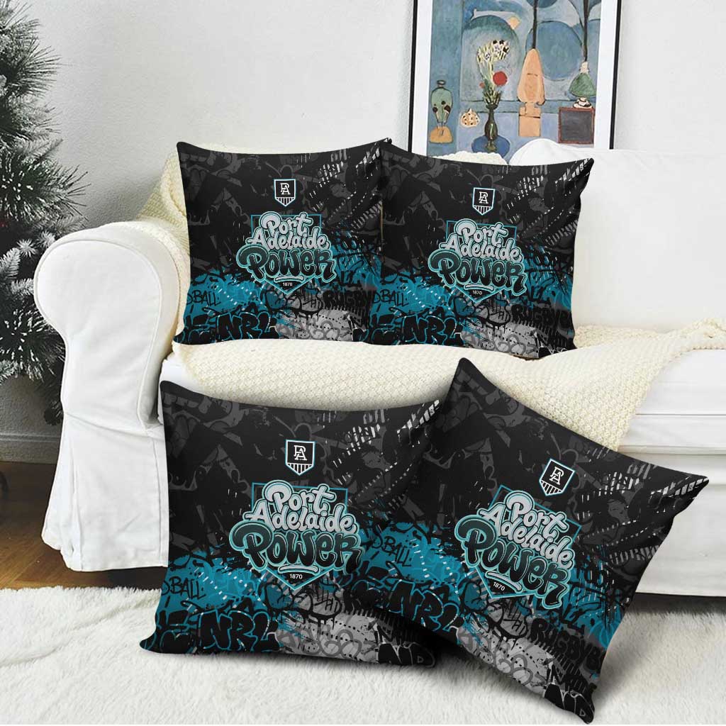 Port Adelaide Power Pillow Cover Urban Graffiti Street Art - Bold Abstract Spray Paint