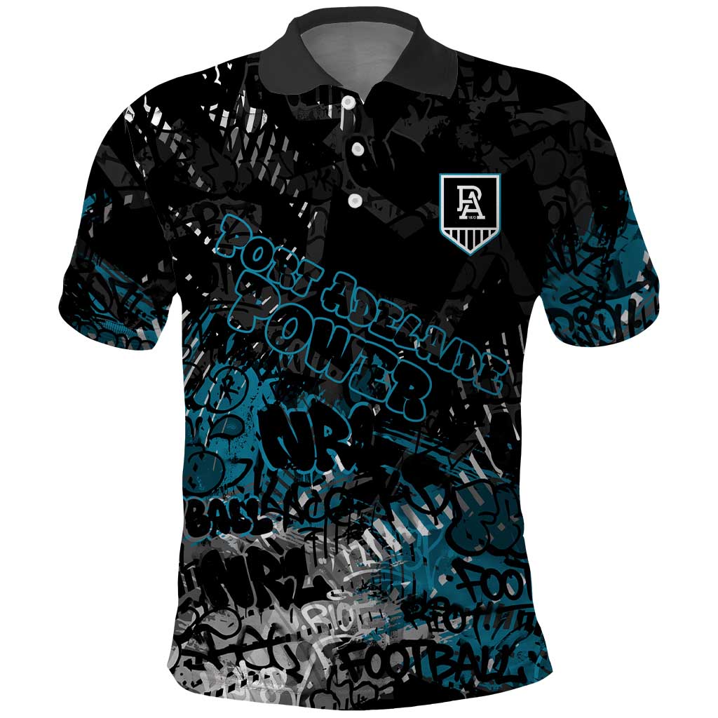 Port Adelaide Power Polo Shirt Urban Graffiti Street Art - Bold Abstract Spray Paint