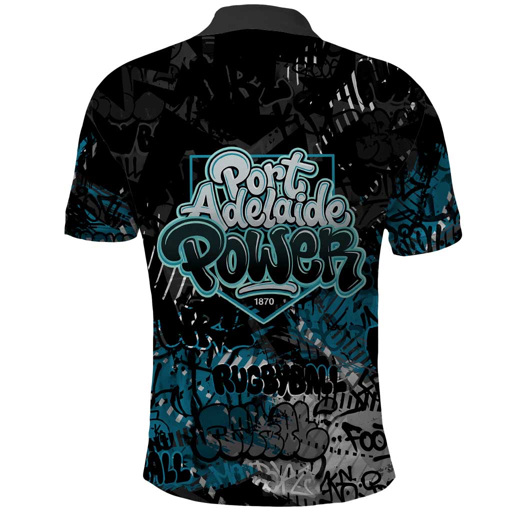 Port Adelaide Power Polo Shirt Urban Graffiti Street Art - Bold Abstract Spray Paint