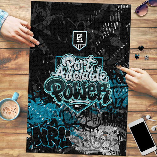 Port Adelaide Power Puzzle Urban Graffiti Street Art - Bold Abstract Spray Paint