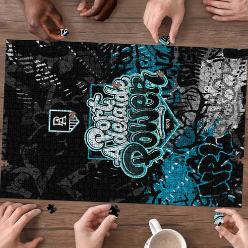 Port Adelaide Power Puzzle Urban Graffiti Street Art - Bold Abstract Spray Paint