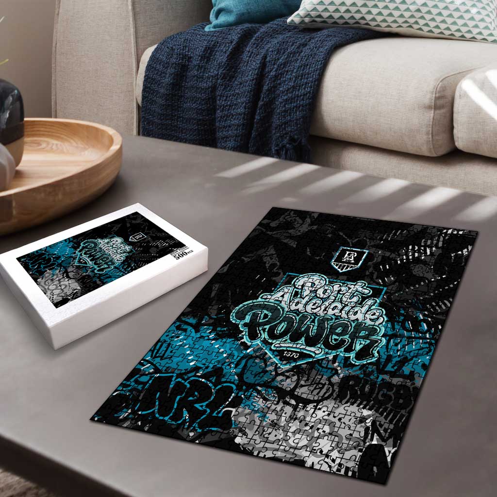 Port Adelaide Power Puzzle Urban Graffiti Street Art - Bold Abstract Spray Paint