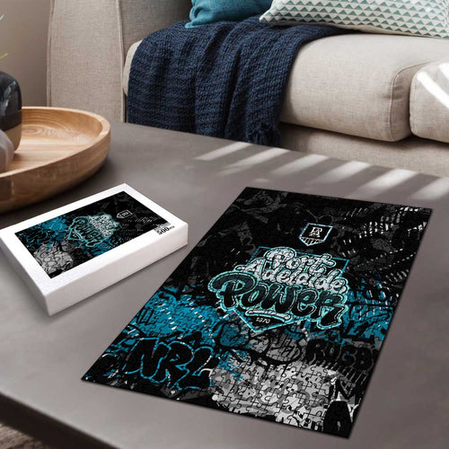 Port Adelaide Power Puzzle Urban Graffiti Street Art - Bold Abstract Spray Paint