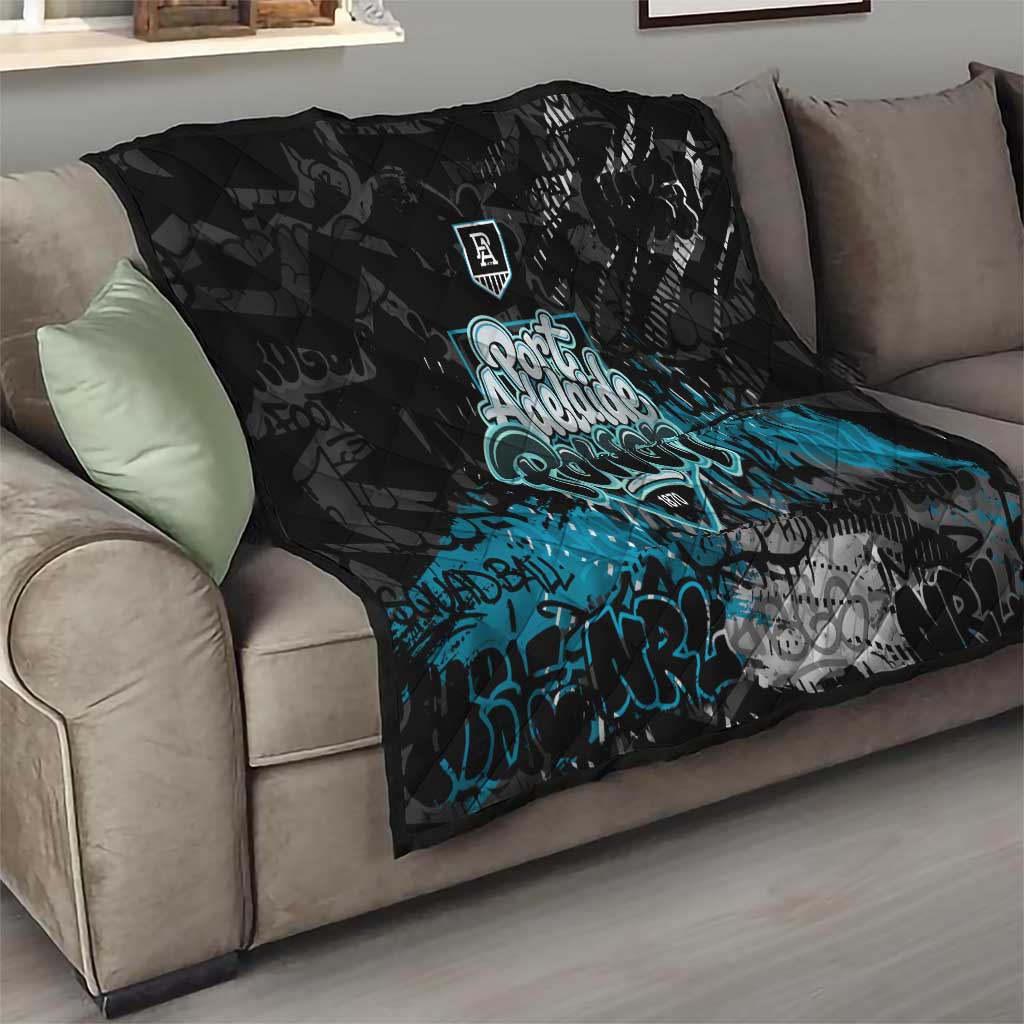 Port Adelaide Power Quilt Urban Graffiti Street Art - Bold Abstract Spray Paint