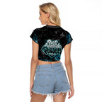 Port Adelaide Power Raglan Cropped T Shirt Urban Graffiti Street Art - Bold Abstract Spray Paint