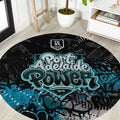 Port Adelaide Power Round Carpet Urban Graffiti Street Art - Bold Abstract Spray Paint