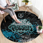 Port Adelaide Power Round Carpet Urban Graffiti Street Art - Bold Abstract Spray Paint