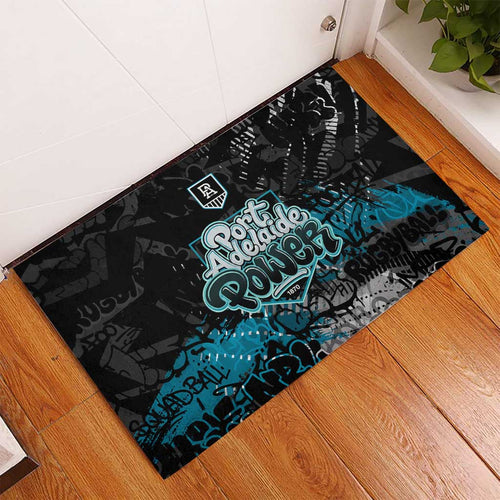 Port Adelaide Power Rubber Doormat Urban Graffiti Street Art - Bold Abstract Spray Paint