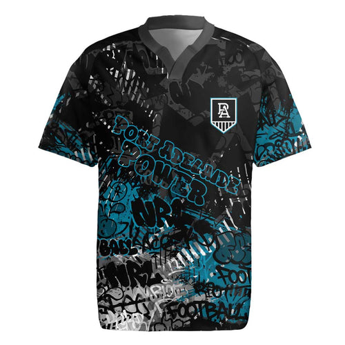 Port Adelaide Power Rugby Jersey Urban Graffiti Street Art - Bold Abstract Spray Paint