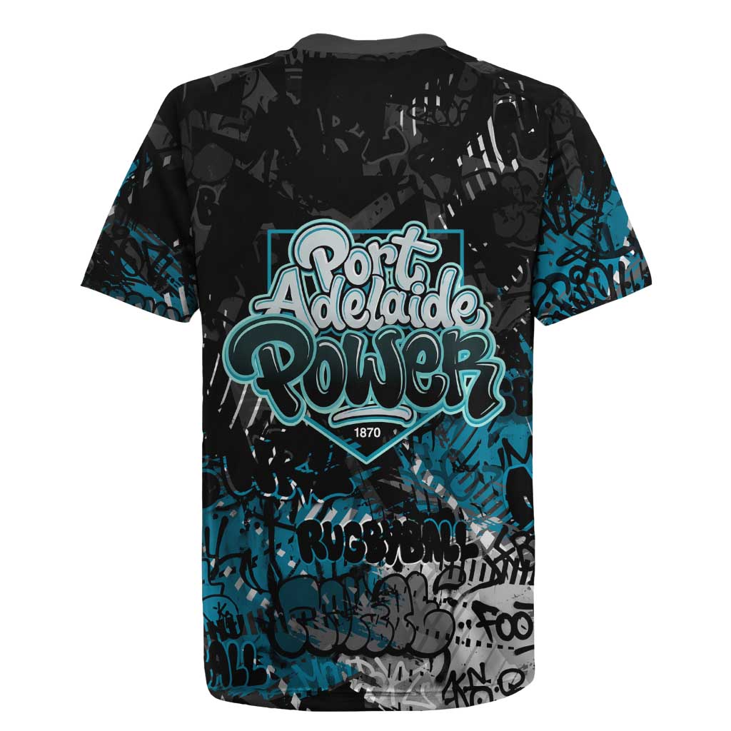 Port Adelaide Power Rugby Jersey Urban Graffiti Street Art - Bold Abstract Spray Paint