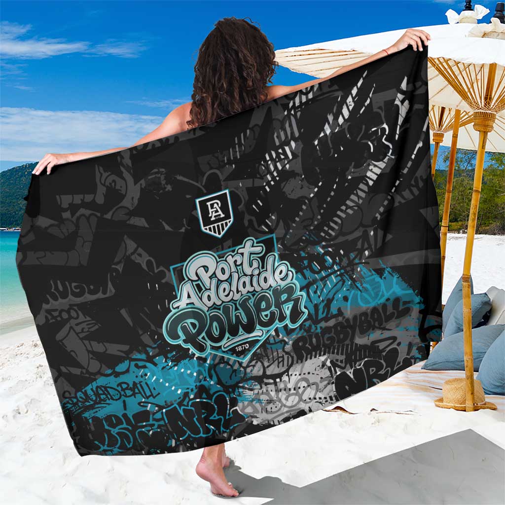 Port Adelaide Power Sarong Urban Graffiti Street Art - Bold Abstract Spray Paint