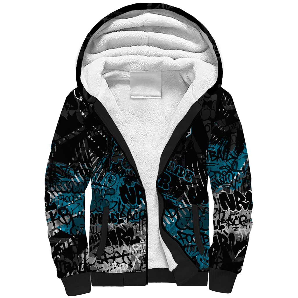 Port Adelaide Power Sherpa Hoodie Urban Graffiti Street Art - Bold Abstract Spray Paint