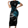 Port Adelaide Power Short Sleeve Bodycon Dress Urban Graffiti Street Art - Bold Abstract Spray Paint