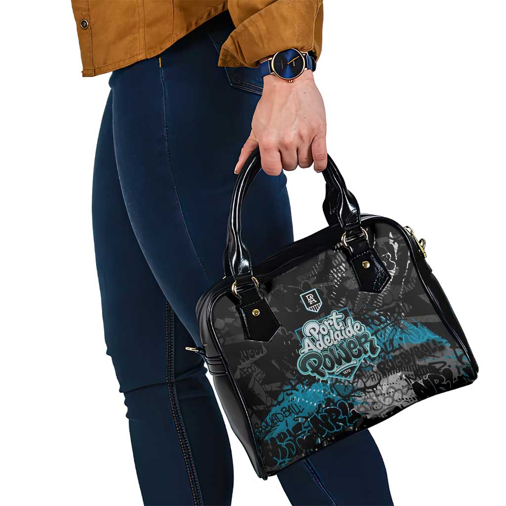 Port Adelaide Power Shoulder Handbag Urban Graffiti Street Art - Bold Abstract Spray Paint
