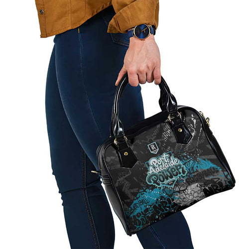 Port Adelaide Power Shoulder Handbag Urban Graffiti Street Art - Bold Abstract Spray Paint