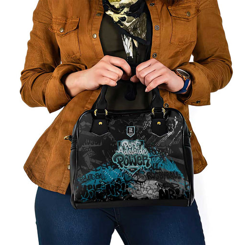 Port Adelaide Power Shoulder Handbag Urban Graffiti Street Art - Bold Abstract Spray Paint