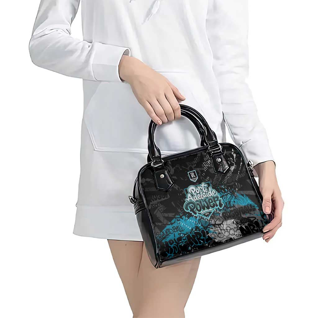 Port Adelaide Power Shoulder Handbag Urban Graffiti Street Art - Bold Abstract Spray Paint