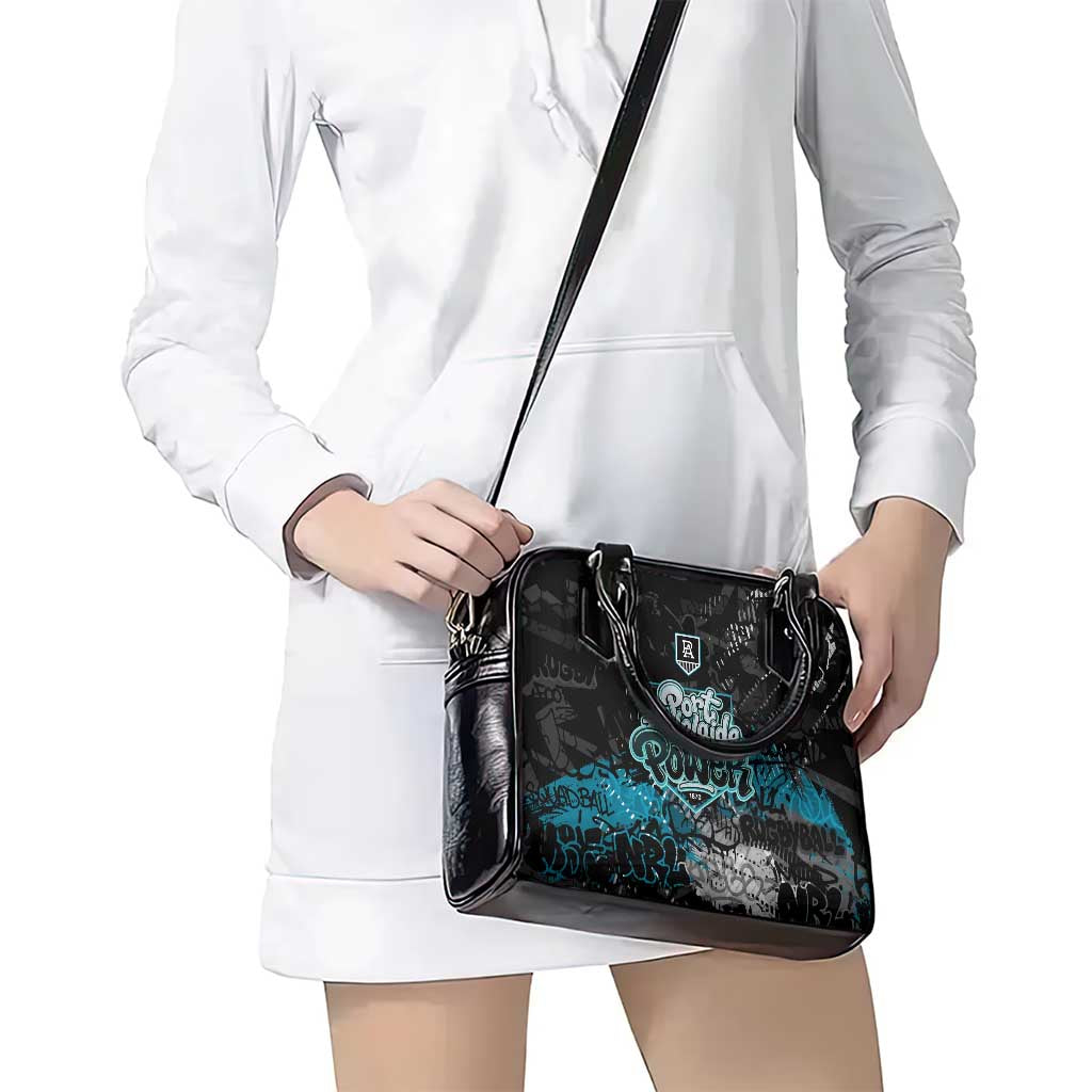 Port Adelaide Power Shoulder Handbag Urban Graffiti Street Art - Bold Abstract Spray Paint