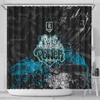 Port Adelaide Power Shower Curtain Urban Graffiti Street Art - Bold Abstract Spray Paint