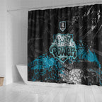 Port Adelaide Power Shower Curtain Urban Graffiti Street Art - Bold Abstract Spray Paint