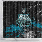 Port Adelaide Power Shower Curtain Urban Graffiti Street Art - Bold Abstract Spray Paint