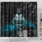 Port Adelaide Power Shower Curtain Urban Graffiti Street Art - Bold Abstract Spray Paint