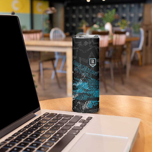 Port Adelaide Power Skinny Tumbler Urban Graffiti Street Art - Bold Abstract Spray Paint