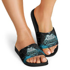 Port Adelaide Power Slide Sandals Urban Graffiti Street Art - Bold Abstract Spray Paint