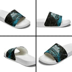 Port Adelaide Power Slide Sandals Urban Graffiti Street Art - Bold Abstract Spray Paint