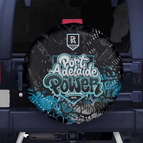 Port Adelaide Power Spare Tire Cover Urban Graffiti Street Art - Bold Abstract Spray Paint