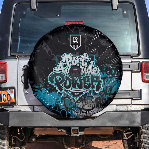 Port Adelaide Power Spare Tire Cover Urban Graffiti Street Art - Bold Abstract Spray Paint