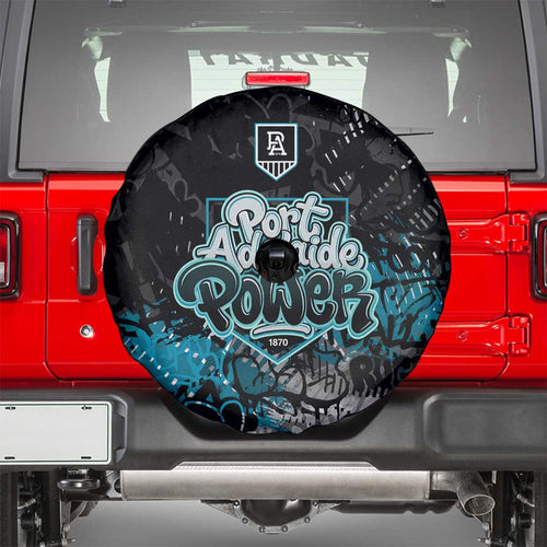 Port Adelaide Power Spare Tire Cover Urban Graffiti Street Art - Bold Abstract Spray Paint