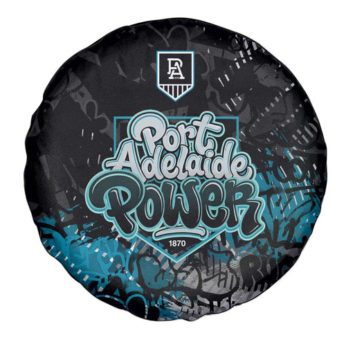 Port Adelaide Power Spare Tire Cover Urban Graffiti Street Art - Bold Abstract Spray Paint