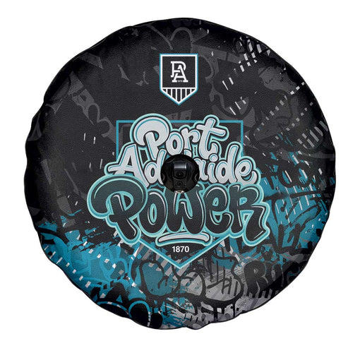Port Adelaide Power Spare Tire Cover Urban Graffiti Street Art - Bold Abstract Spray Paint