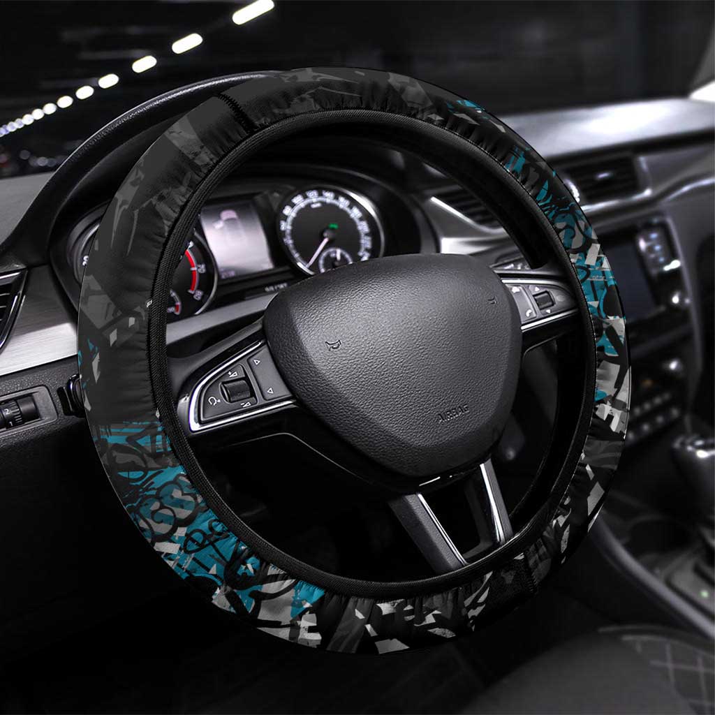 Port Adelaide Power Steering Wheel Cover Urban Graffiti Street Art - Bold Abstract Spray Paint