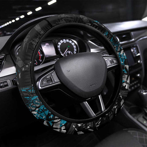 Port Adelaide Power Steering Wheel Cover Urban Graffiti Street Art - Bold Abstract Spray Paint