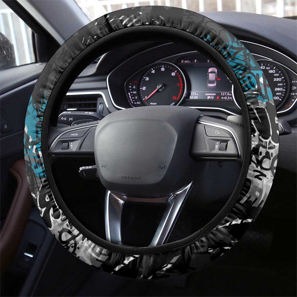 Port Adelaide Power Steering Wheel Cover Urban Graffiti Street Art - Bold Abstract Spray Paint