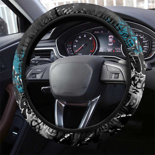 Port Adelaide Power Steering Wheel Cover Urban Graffiti Street Art - Bold Abstract Spray Paint