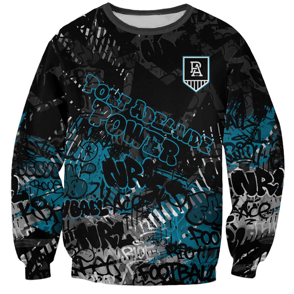 Port Adelaide Power Sweatshirt Urban Graffiti Street Art - Bold Abstract Spray Paint