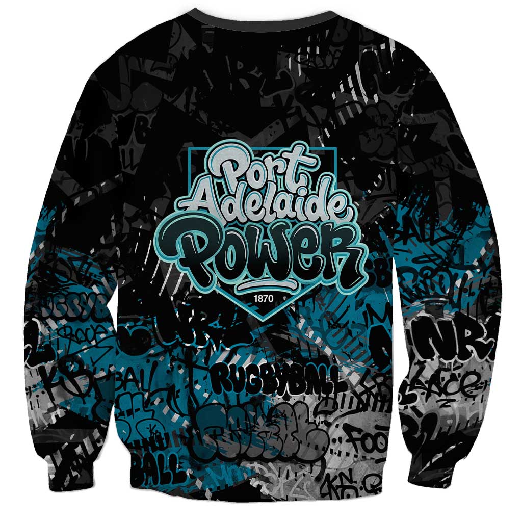 Port Adelaide Power Sweatshirt Urban Graffiti Street Art - Bold Abstract Spray Paint