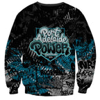 Port Adelaide Power Sweatshirt Urban Graffiti Street Art - Bold Abstract Spray Paint