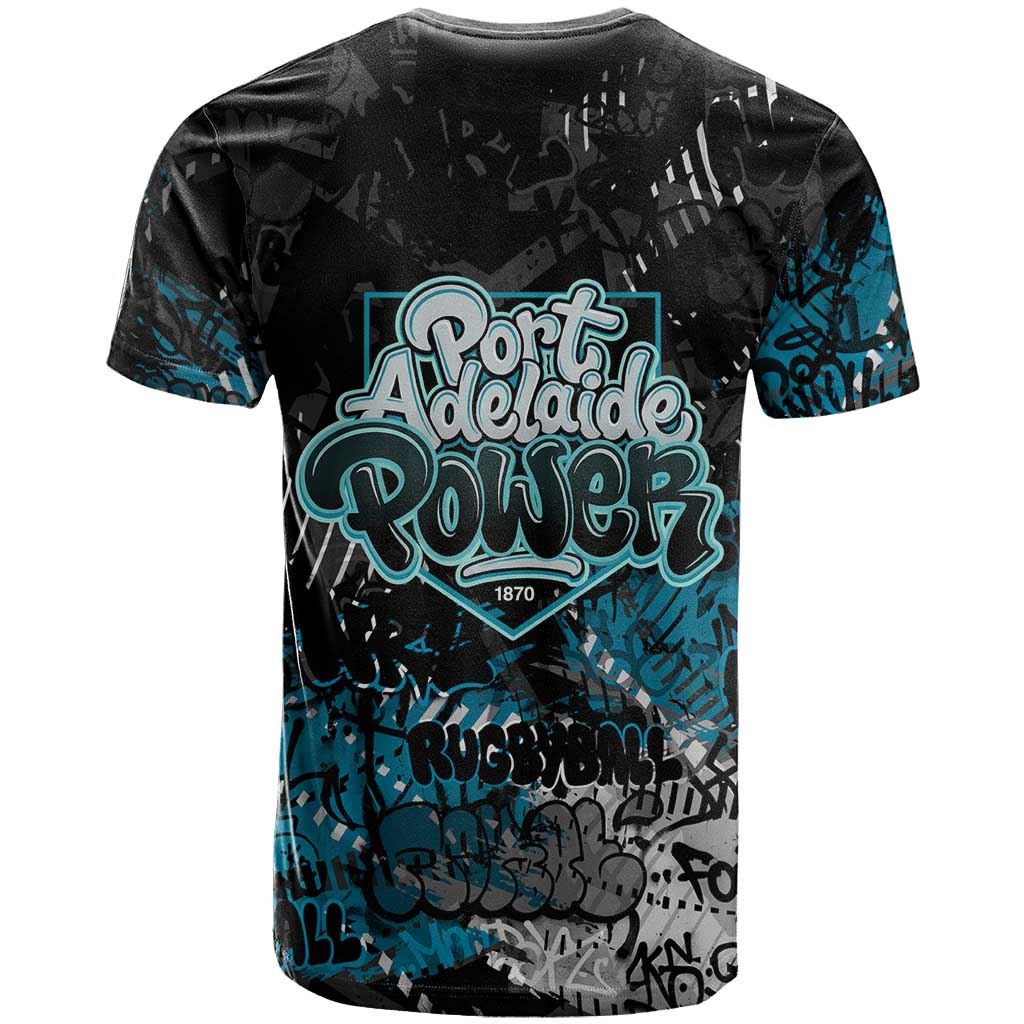 Port Adelaide Power T Shirt Urban Graffiti Street Art - Bold Abstract Spray Paint
