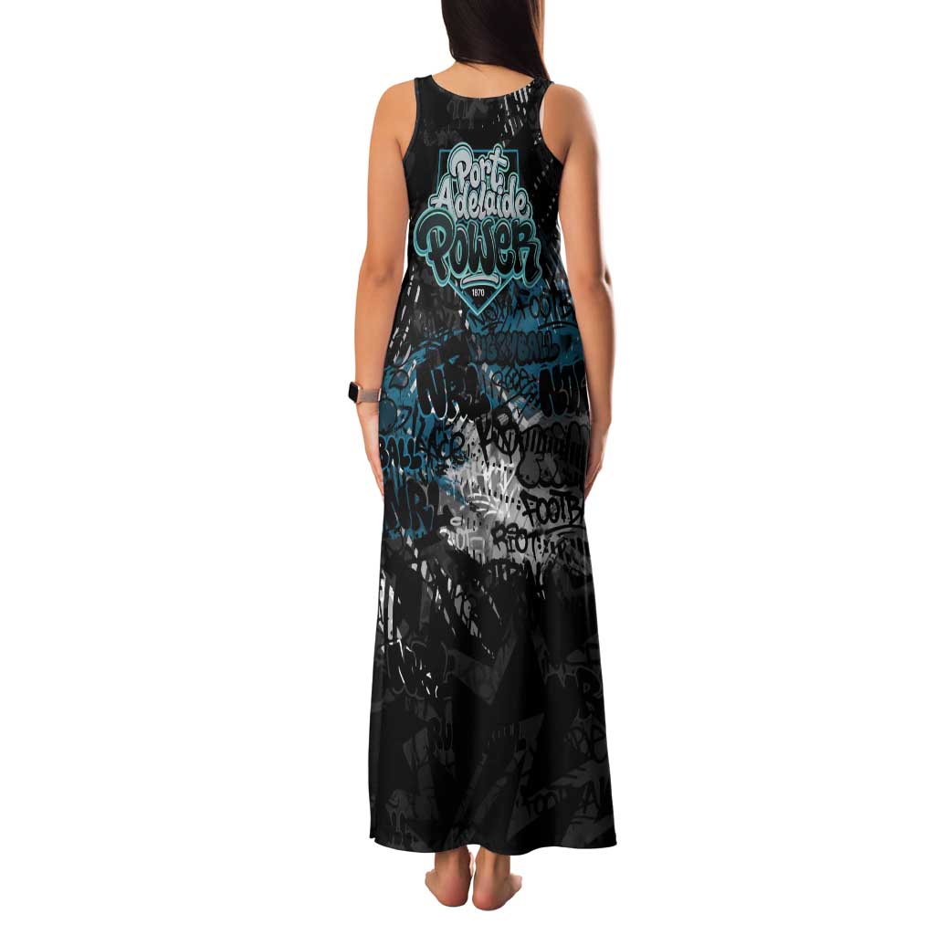 Port Adelaide Power Tank Maxi Dress Urban Graffiti Street Art - Bold Abstract Spray Paint