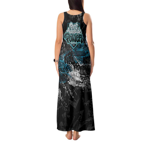 Port Adelaide Power Tank Maxi Dress Urban Graffiti Street Art - Bold Abstract Spray Paint