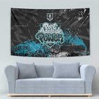 Port Adelaide Power Tapestry Urban Graffiti Street Art - Bold Abstract Spray Paint