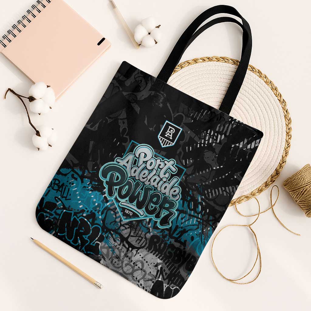 Port Adelaide Power Tote Bag Urban Graffiti Street Art - Bold Abstract Spray Paint